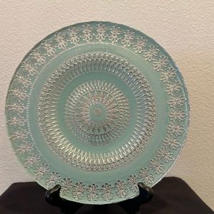 8.75” plate with silver back. Made in Turkey.
